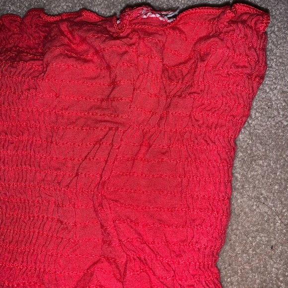 Red Ruffle Tube Top - Picture 3 of 3